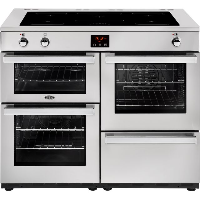 Belling Cookcentre110Ei Prof 110cm Electric Range Cooker with Induction Hob - Stainless Steel - A/A Rated
